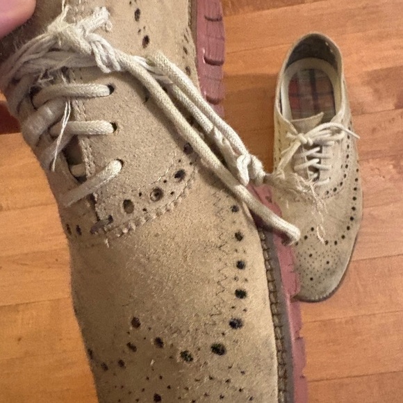Beige Suede Brogue Shoes -Cole Haan - Picture 2 of 5
